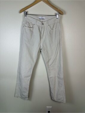 OFFICINE‎ GENERALE Women 27 Minimalist Corduroy Cream Straight-Leg Pants